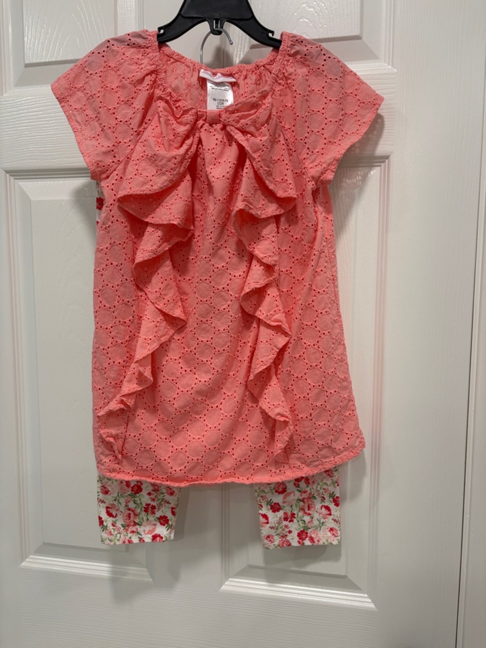 Gymboree Coral Eyelet Ruffle Top